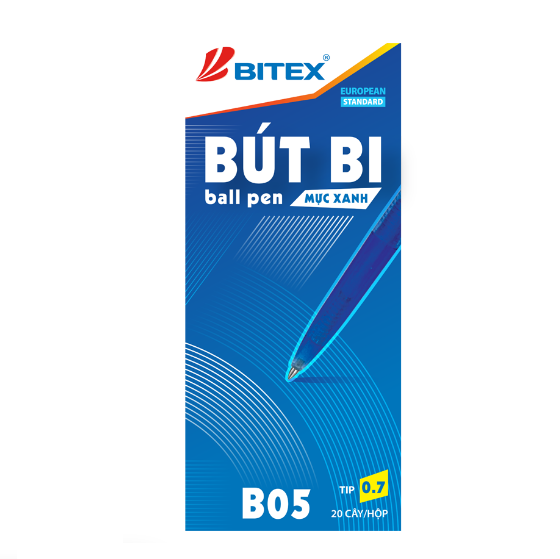 Hộp 20 Cây Bút Bi Mực Xanh - 0.7mm - B05