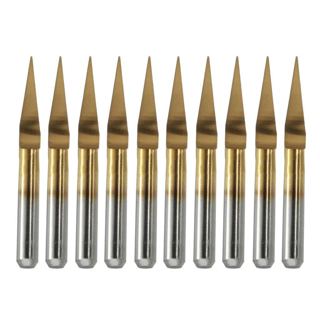 10pcs Engraver Titanium Coated Flat Bottom Cutting Tool