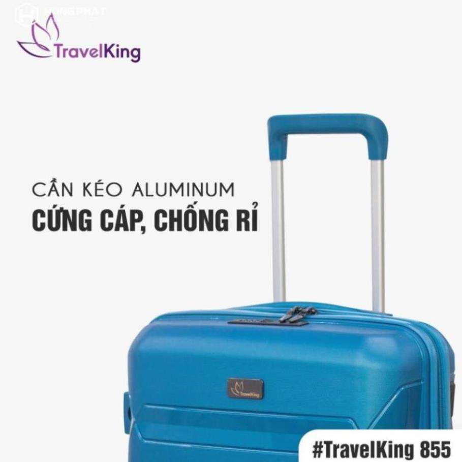 Vali kéo nhựa PP chống vỡ có cổng USB TRAVELKING-855 Premium kích thước 20, 24 inch chính hãng Hùng Phát - Vỡ đổi mới