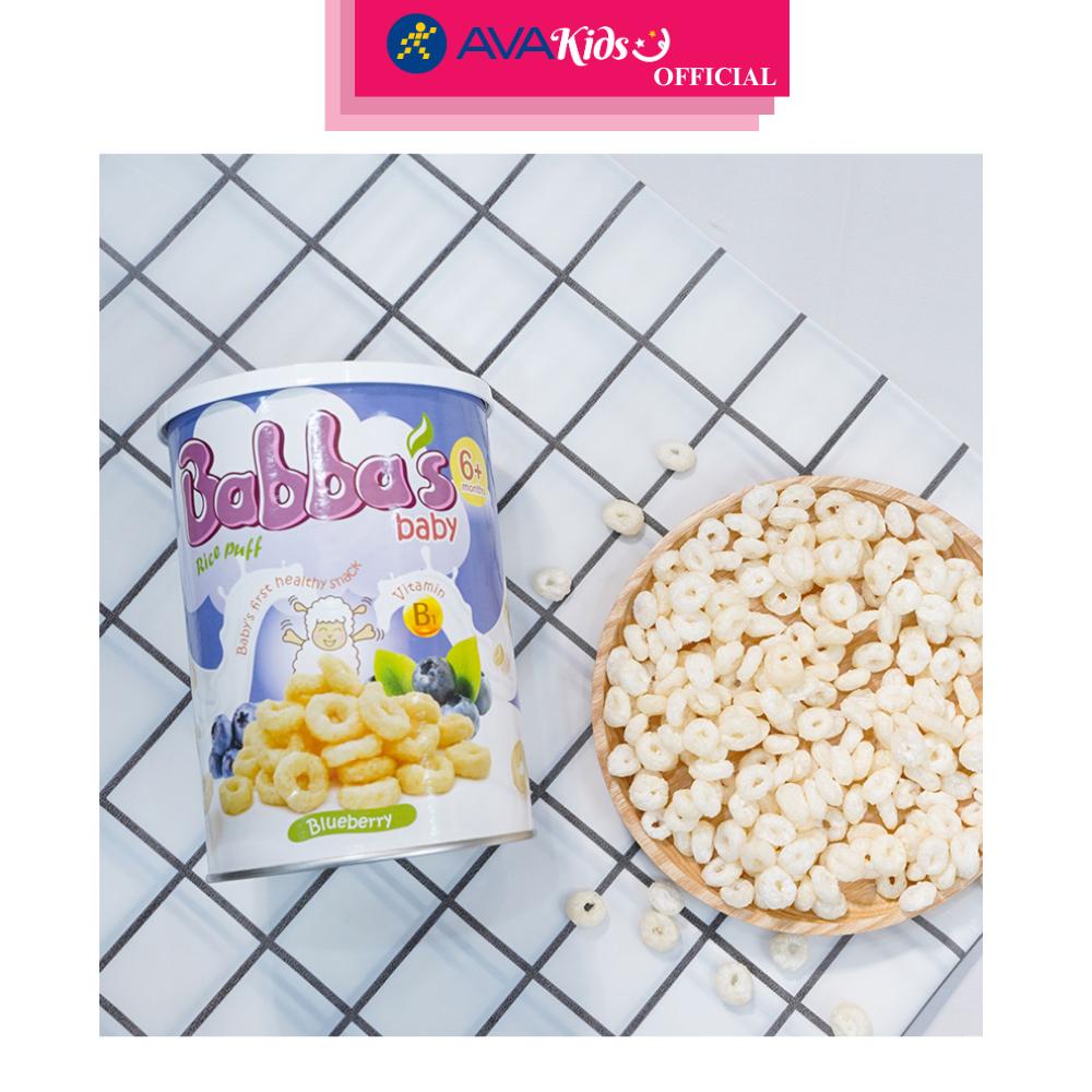 Bánh gạo ăn dặm Babba's Baby vị việt quất lon 45g (từ 6 tháng) - Hàng Chính Hãng