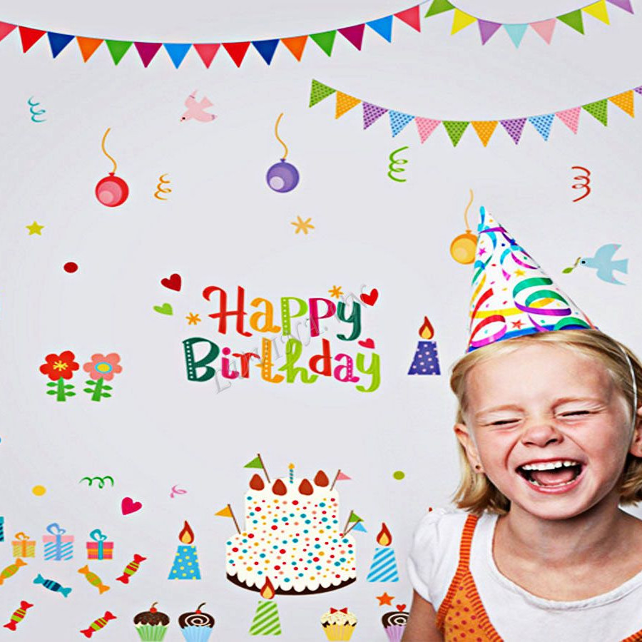 Decal dán tường chúc mừng sinh nhật happy birthday