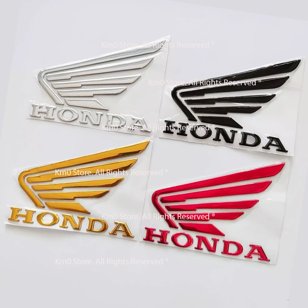 01 Cặp Tem Logo Hình Cánh Chim Honda 3D Dập Nỗi G1088
