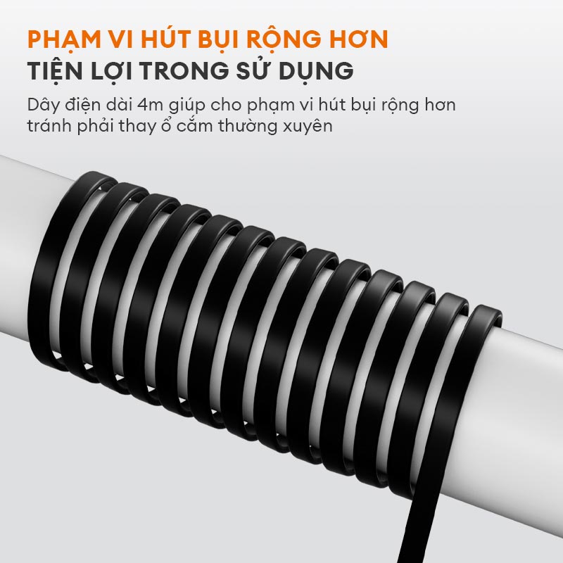 Máy hút bụi 2in1 Gaabor VCW16M-BK01A lực hút siêu mạnh 16000Pa lõi lọc HEPA đầu hút linh hoạt - Hàng chính hãng