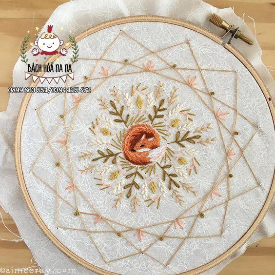 Tranh thêu chữ X trang trí thủ công hình cáo xinh xắn-Bộ Dụng Cụ Thêu Tự Làm Cho Người Mới Bắt Đầu- DIY- BÁCH HÓA NA NA