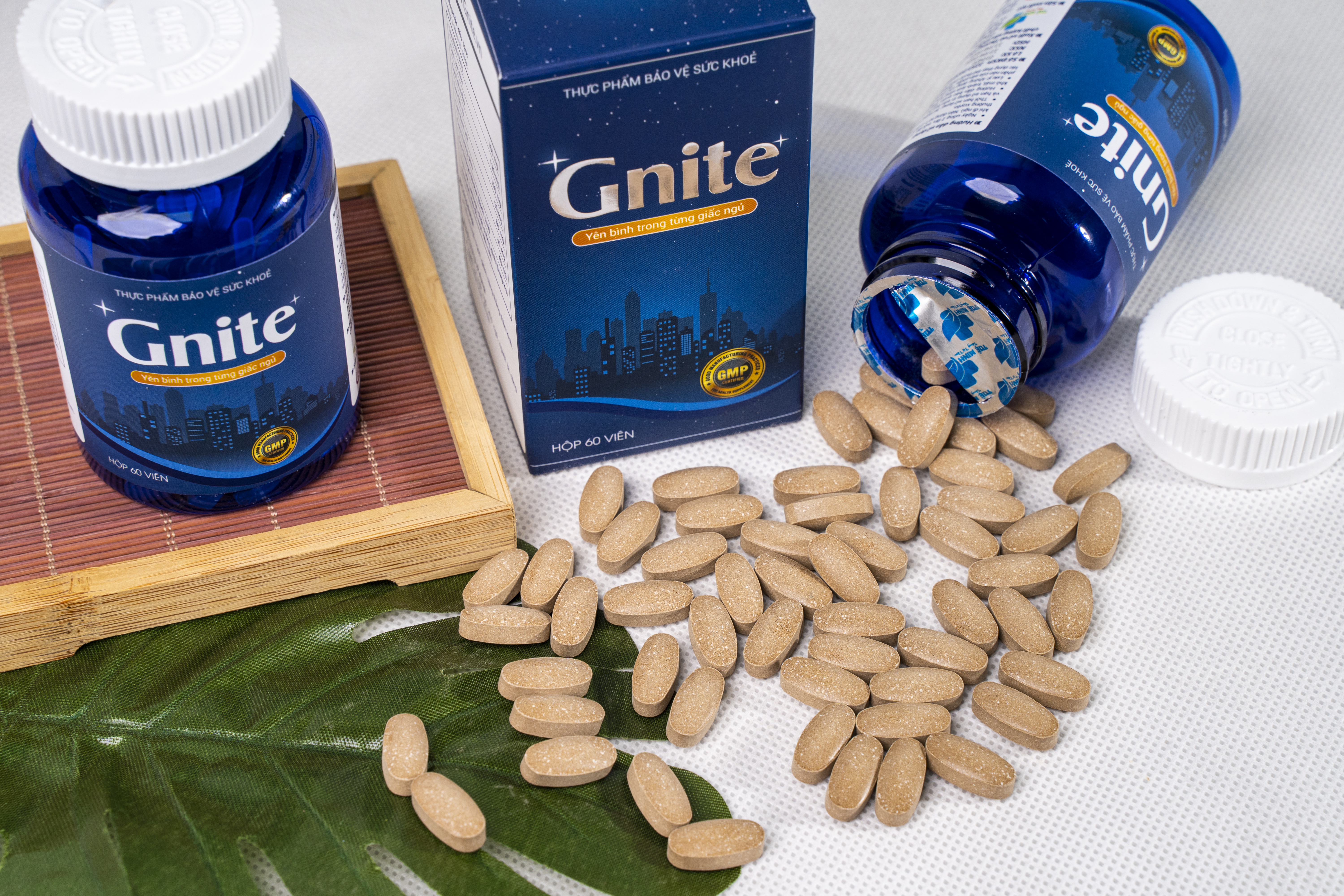 Combo 2 hộp Viên uống ngủ ngon Gnite | Hỗ trợ cải thiện tình trạng mất ngủ, căng thẳng thần kinh, stress