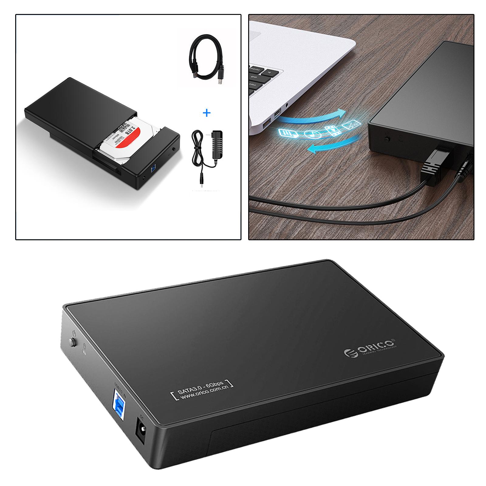 Durable USB 3.0 External Hard Drive Enclosure Disk Case 12V Adapter Support UASP for SATA III HDD SSD 3.5 2.5 Inch