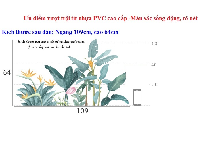 Decal dán tường trang trí thiên nhiên- Rừng hoa dại