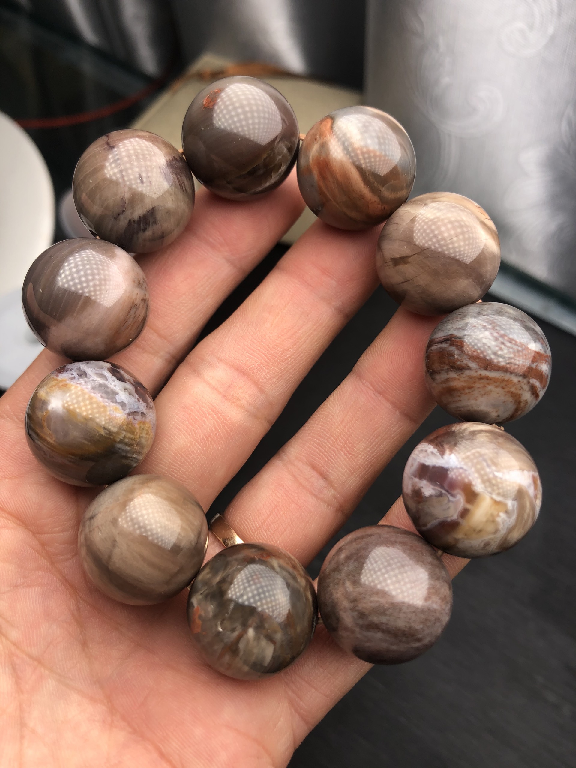 Vòng gỗ hoá thạch 20 mm tự nhiên