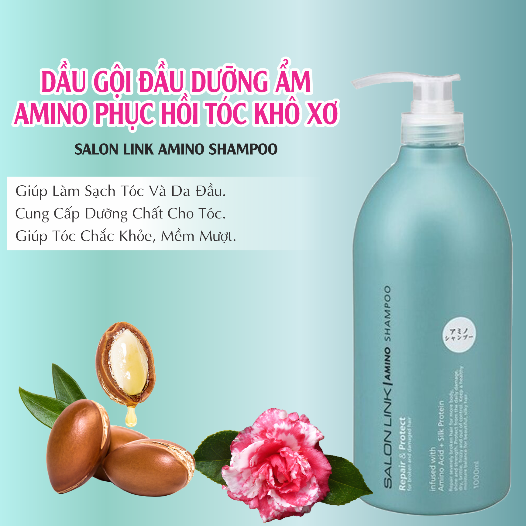 Dầu Gội Đầu Phục Hồi Tóc Khô Xơ, Chẻ Ngọn Salon Link Amino Shampoo