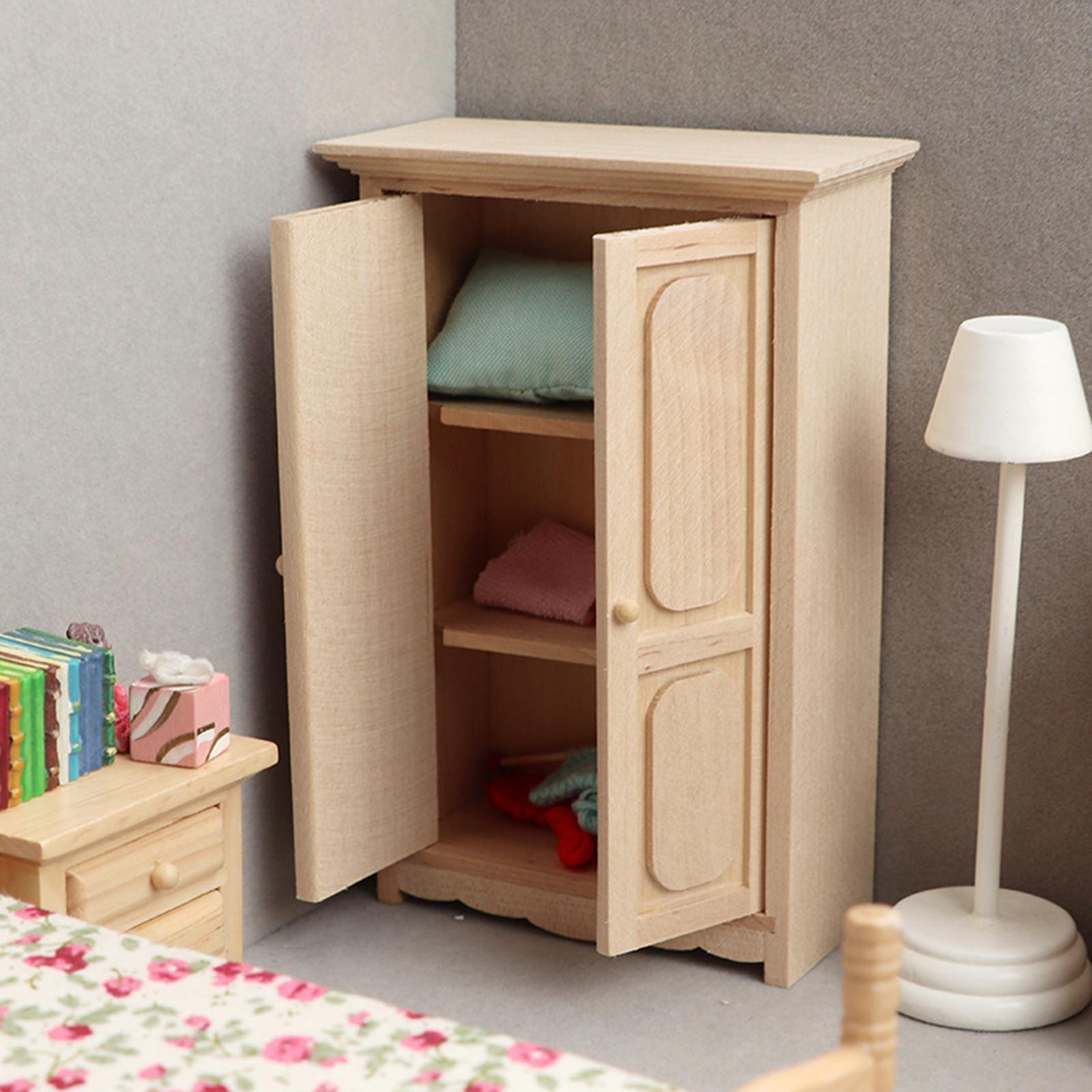 1:12 Dollhouse Furniture White Cabinet Room Bedroom Shelf