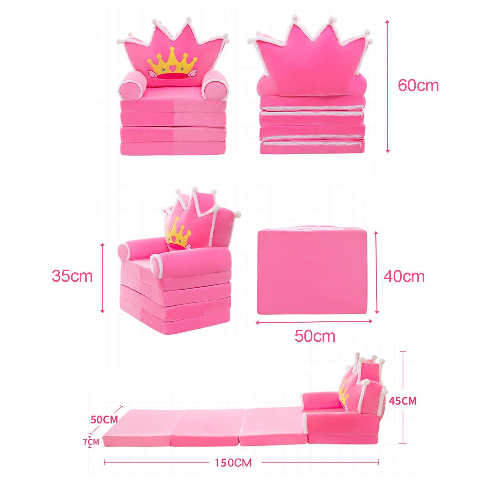 Plush Children Couch Backrest Armchair Slipcover Cartoon Foldable Kids Sofa Cover