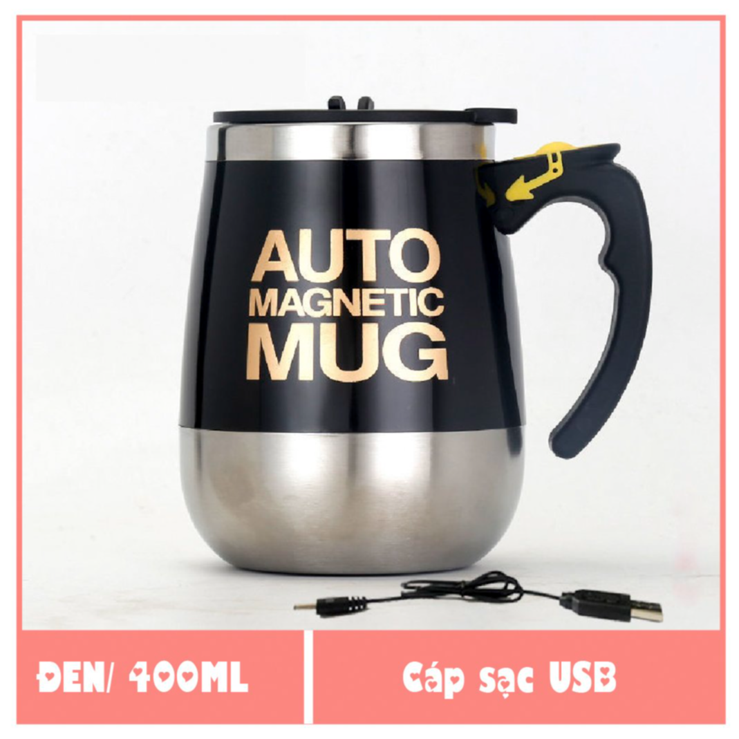 Ly tự khuấy Sạc điện, Cốc pha cafe tự trộn bằng Inox dung tích 400ml