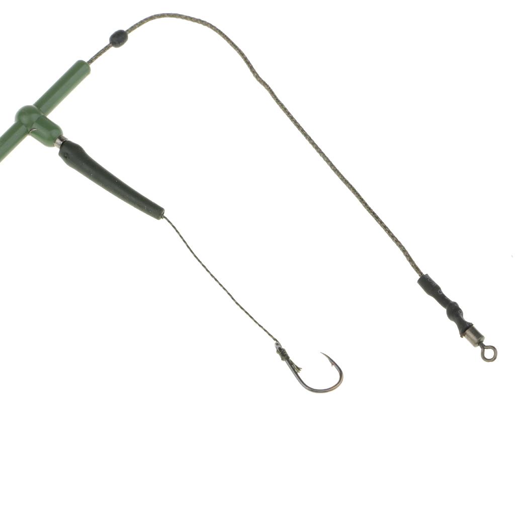 Carp Fishing Inline Method Feeder Cage Hook Rig Set Coarse Fishing Tackles Green