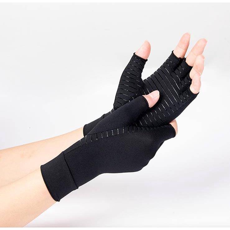 Găng Tay Hở Ngón Bằng Sợi Đồng Và Silicone Chống Trượt Dành Cho Người Đi Xe Đạp