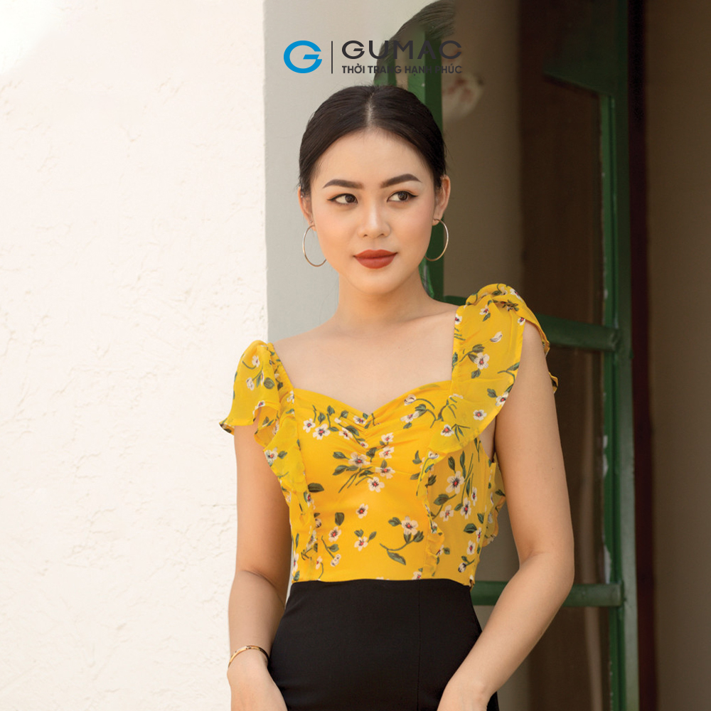 Áo croptop họa tiết GUMAC A12962