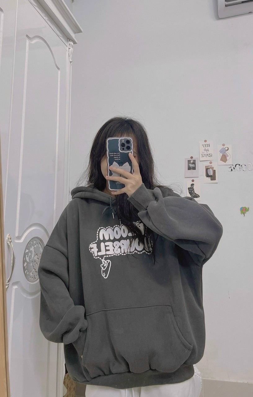 ÁO HOODIE - ÁO KHOÁC NỈ NGOẠI HOOIDE MỚI in CHỮ NỔI BL0OM YOURSELF