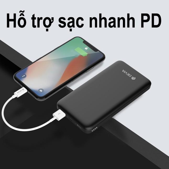 Pin dự phòng chính hãng Devia 10.000 mAh sạc nhanh PD 18W chính hãng