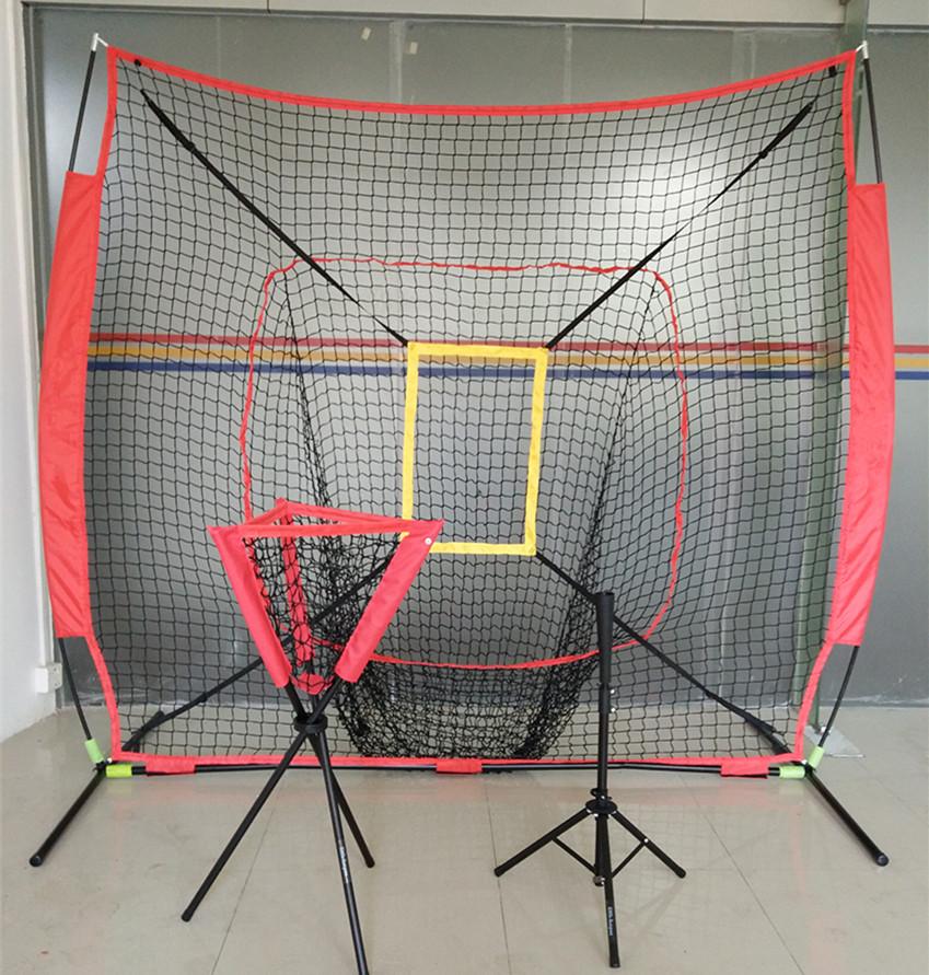 Người giữ bóng bóng chày chuyên nghiệp di động đánh bóng mềm Tee Tee điều chỉnh cơ bản thực hành thiết bị đào tạo đánh đào tạo Net B8 Màu sắc: Bộ kích thước: 7x7 ft