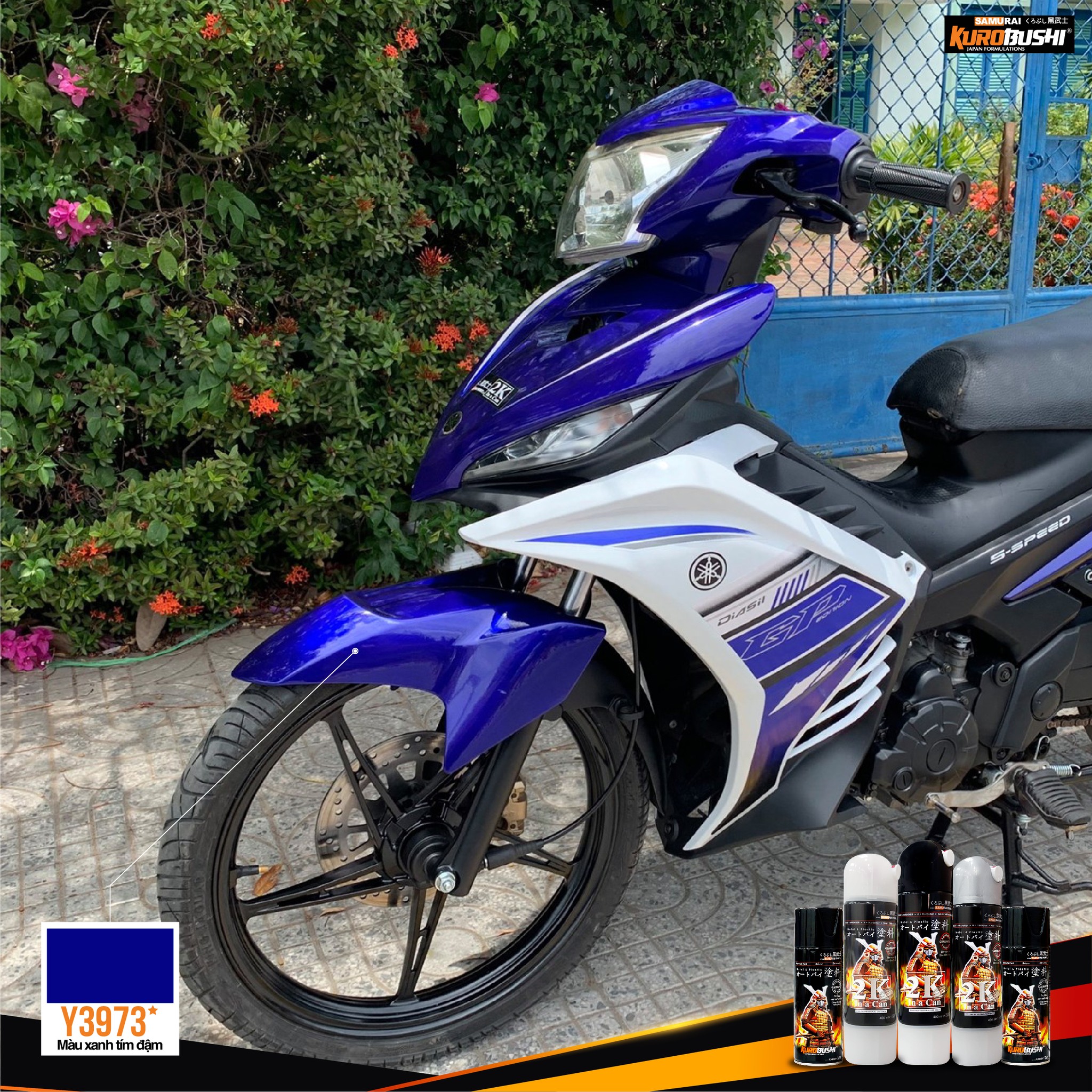 Sơn xịt Samurai Kurobushi - MÀU XANH TÍM ĐẬM - XANH GP Y3973