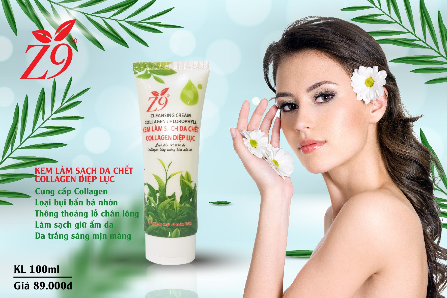 Z9 KEM LÀM SẠCH DA CHẾT COLLAGEN DIỆP LỤC 100ML Z64