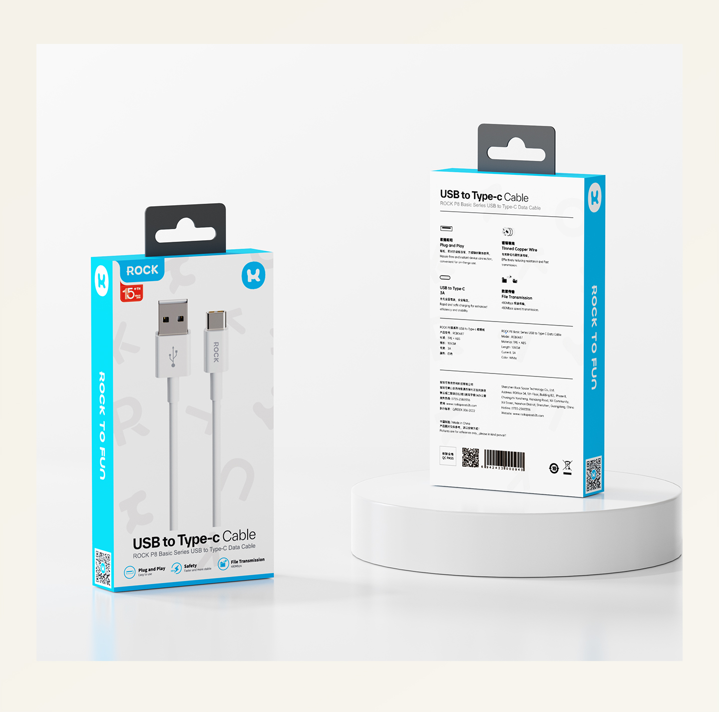 Dây cáp sạc nhanh USB to typeC P8 -  hàng chính hãng bảo hành 12 tháng