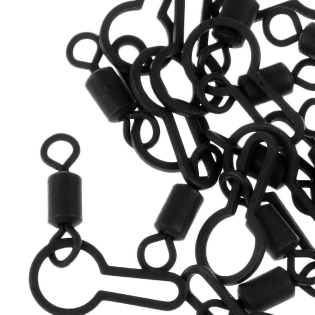 25pcs 28mm PVA Bag Swivels Carp Fishing Tackle Rolling Swivel Snaps Clips