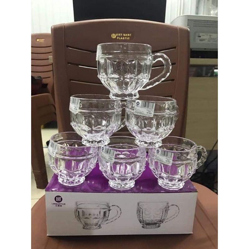 Bộ 6 Ly Cốc Thủy Tinh 8 Góc Lùn 305 ml