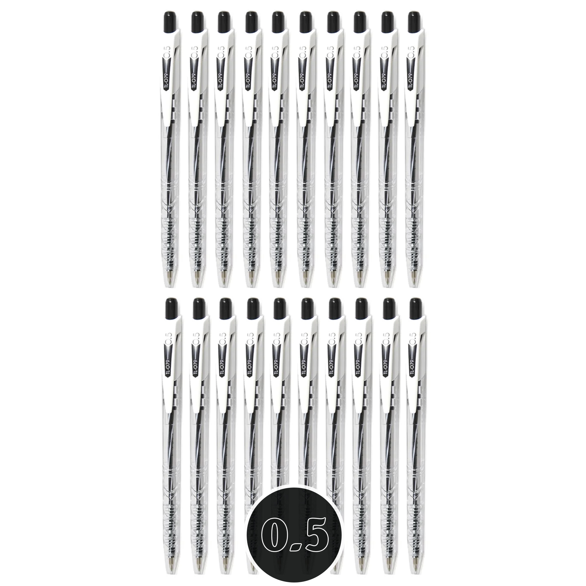 Bút Bi Thiên Long Tl - 079 Mực Xanhđenđỏ 0.5Mm - Đen - Combo 20