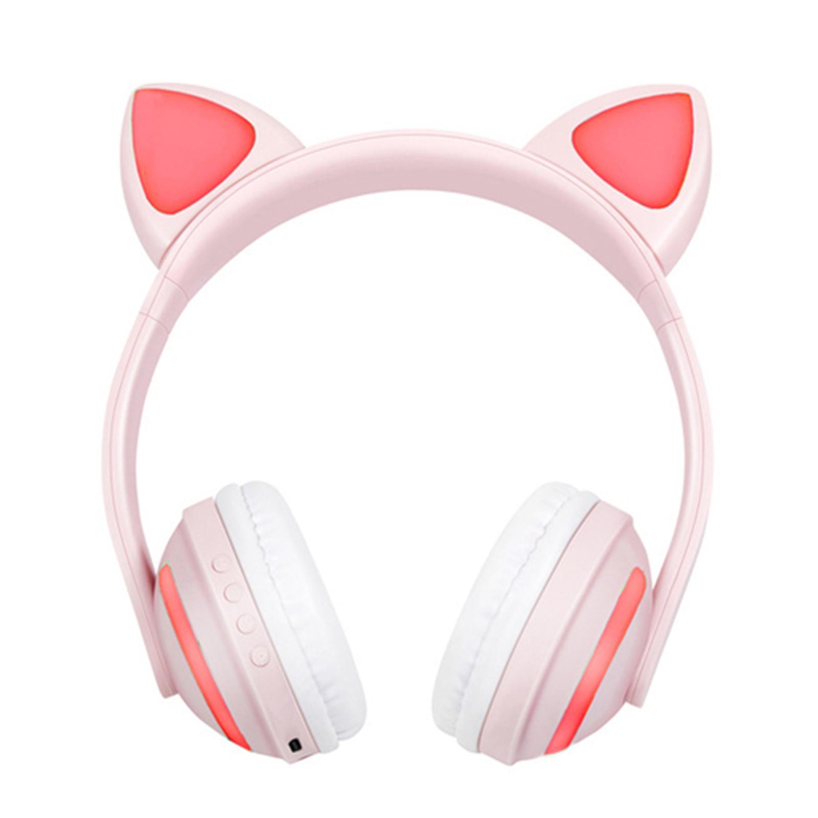 Kids Glowing Cute  Wireless Headphones Ear Gamer Headsets Black