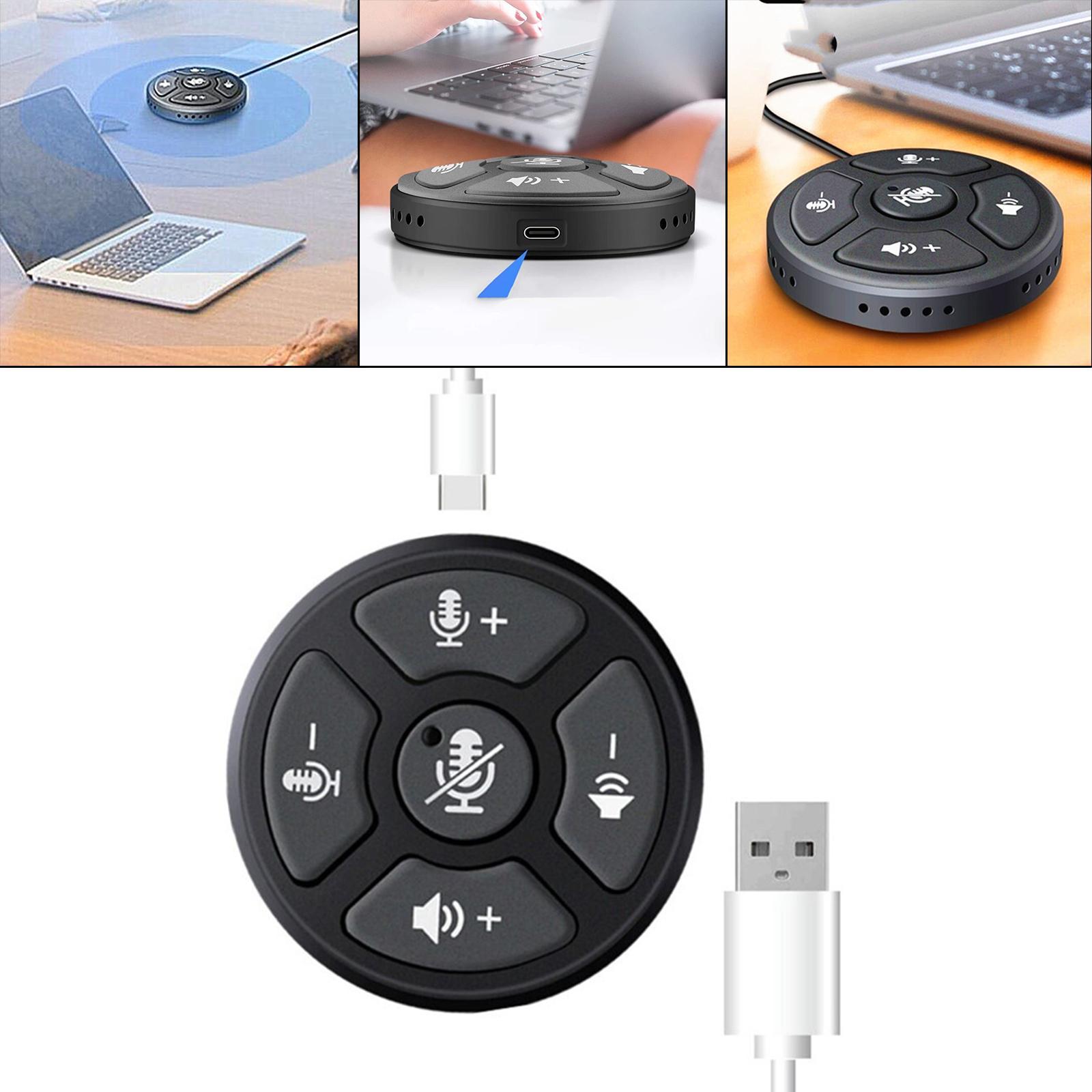 2x USB Conference Microphone w/Mute Button Plug &Play for Meeting Computer
