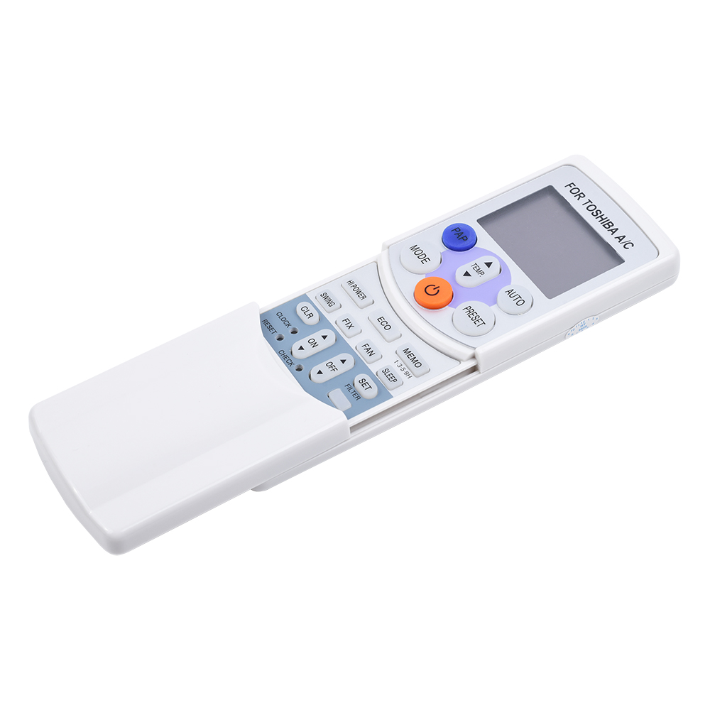 Remote điều khiển cho điều hoà Toshiba nắp trượt, phím bấm cao su mềm nhạy, vỏ nhựa cao cấp