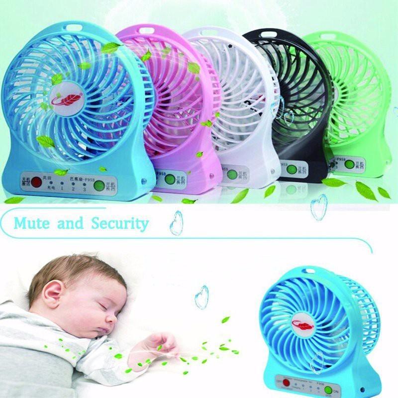 Quạt điều hòa Quạt mini fan xài pin sạc tích điện