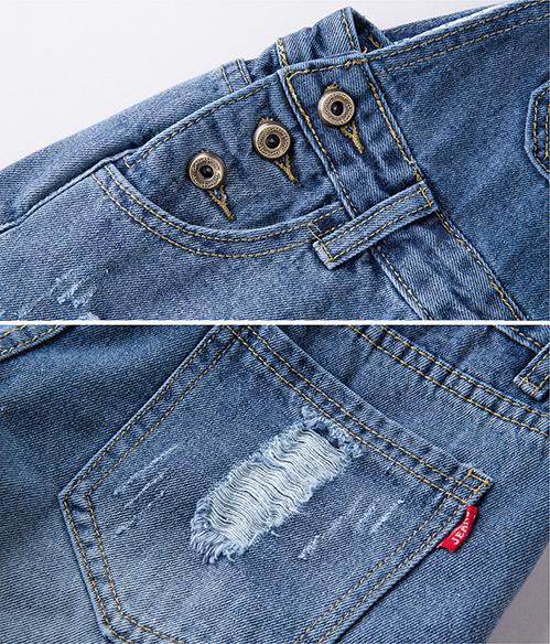 Quần Yếm Jean Nữ Wash Rách Thời Trang