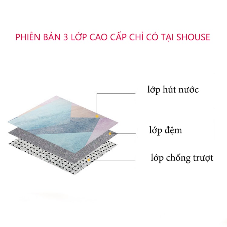 Thảm Lau Chân Chùi Chân Nhà Tắm chống trượt 3d nhà bếp welcome cao cấp giá rẻ khách sạn đế cao su hút nước