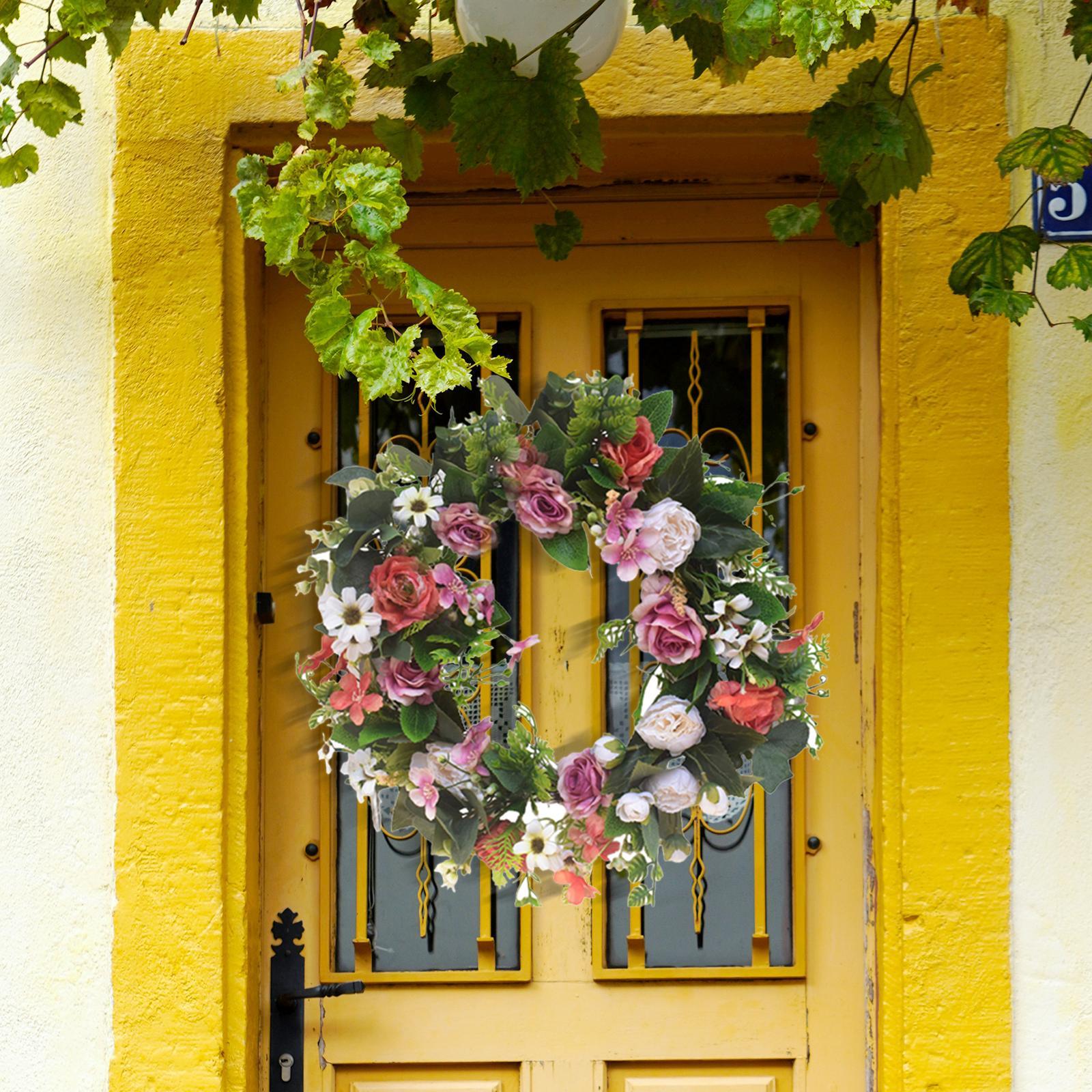 Artificial Artificial Flower Wreath 45cm Simulation Rose Wedding Decor