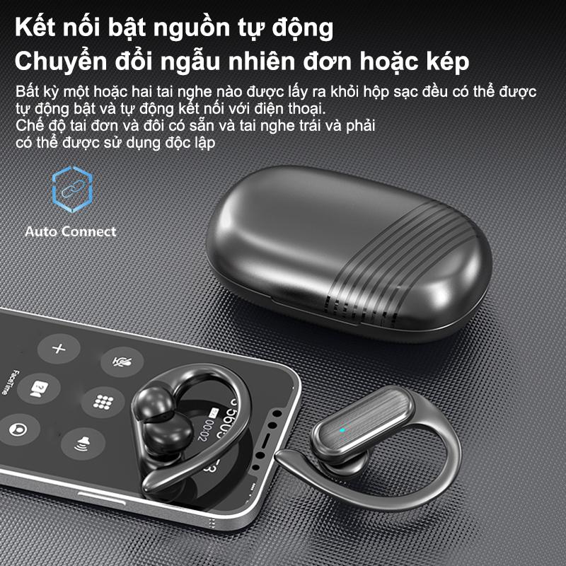Tai Nghe Bluetooth Không Dây Goojodoq TWS 5.3 Chơi Game Thể Thao Kẹp Đeo Thoải Mái Tiện Lợi Bảo Hành Chính Hãng