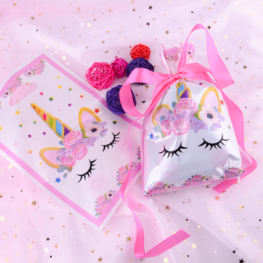 10 túi quà Party gift bag 17 x 25 cm chủ đề kỳ lân