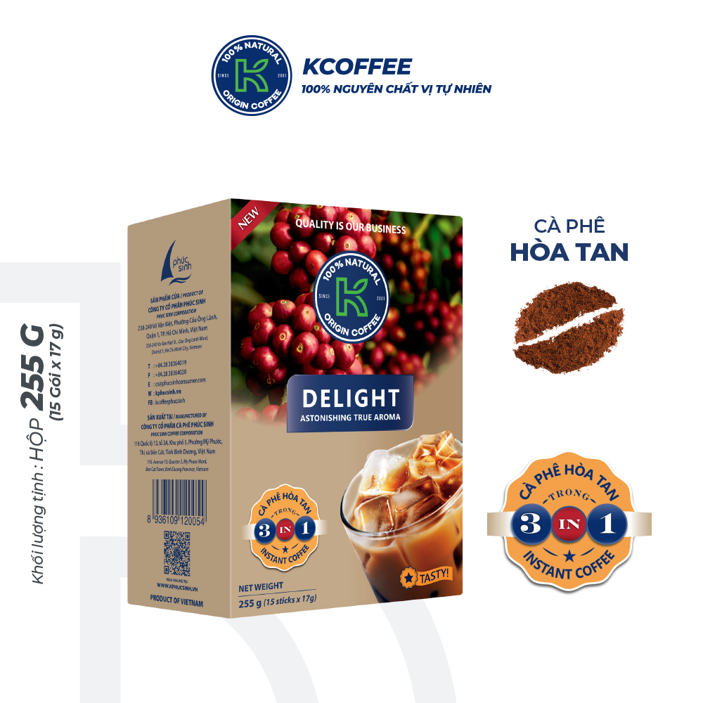 Hộp Quà Cà Phê K Coffee Love Box 4 - cà phê rang xay Robusta Arabica và cà phê hoà tan đậm vị (cà phê rang xay K-Happy, K-Life và cà phê hòa tan Delight)