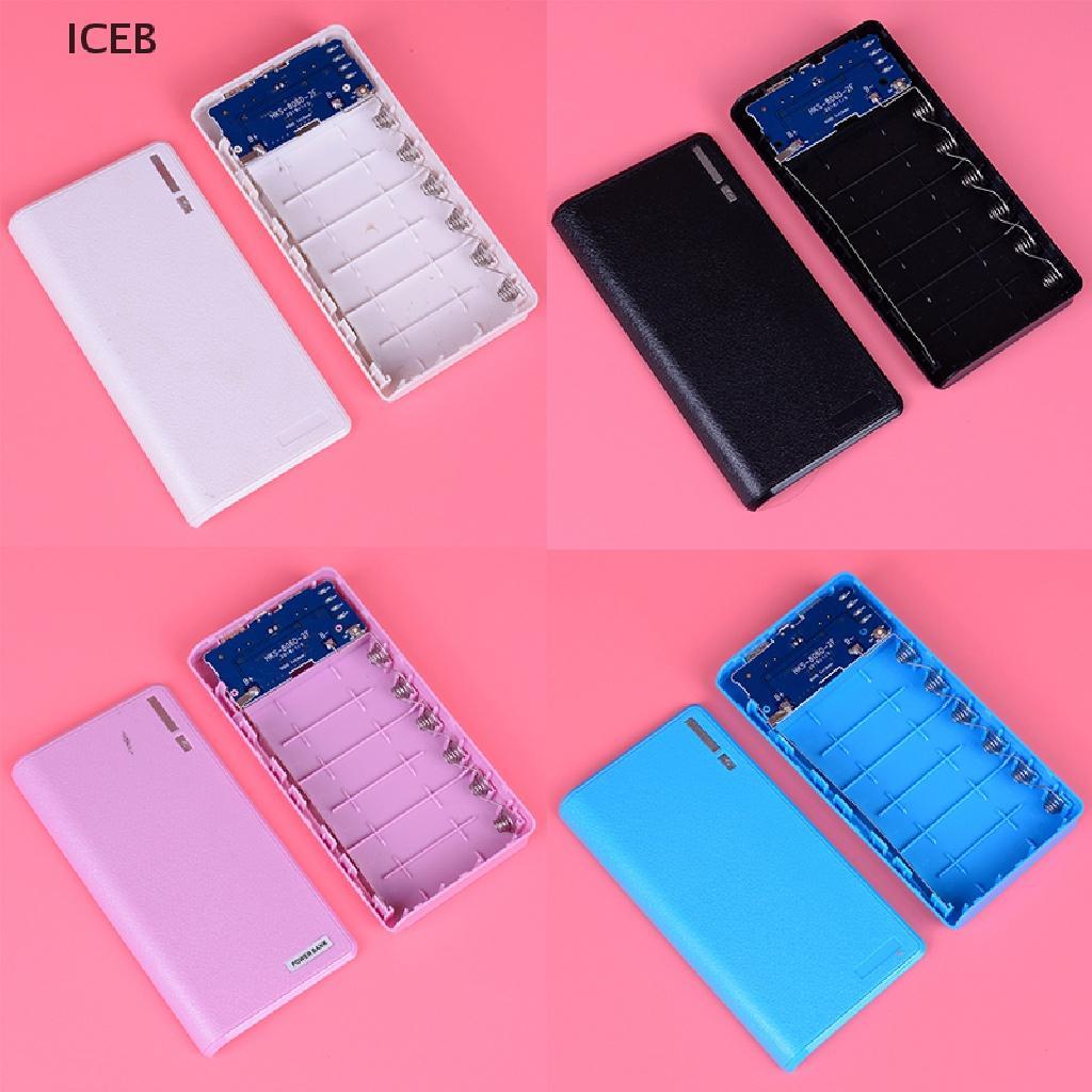 Ic Bộ Hộp Sạc Dự Phòng 20000mAh 6 Pin 18650 Cổng usb Kép Tự Làm Cho Điện Thoại my