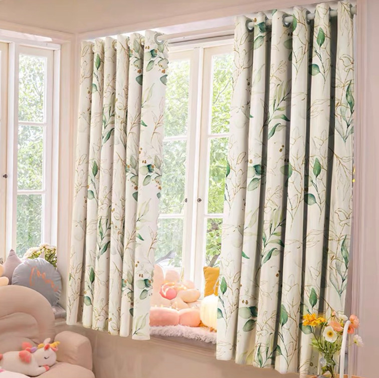 Rèm Vải Khoen Lỗ, Khoen Ri Đô, Rèm Dán LÁ XINH Vải Dày Khả Năng Chống Nắng Cao