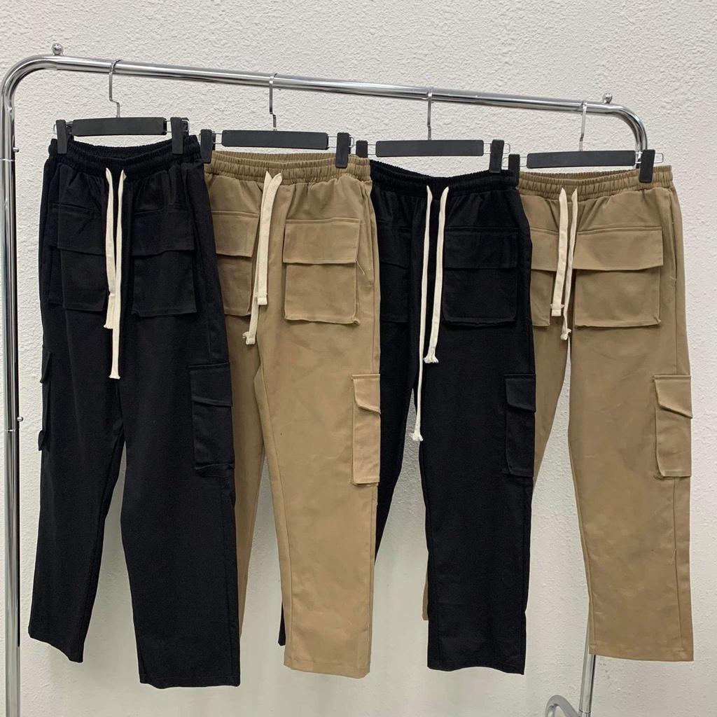 Quần cargo pant kaki ống rộng unisex , pant box 6 hộp chất kaki co dãn , quần túi hộp nam nữ phong cách y2k - Gin Store