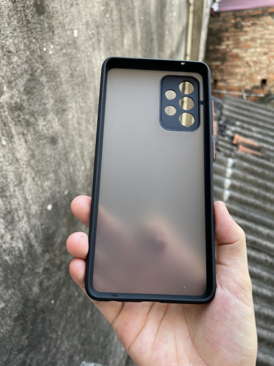 Ốp lưng cho Samsung Galaxy A52S 5G nhám viền màu che camera
