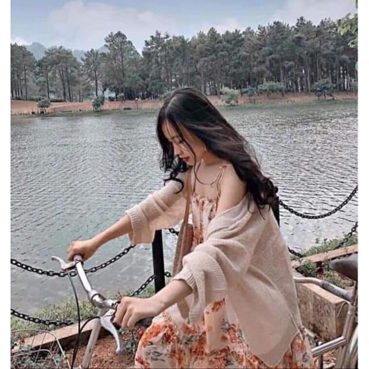 Áo Khoác Cardigan Len Tơ mỏng xinh xắn cho nữ