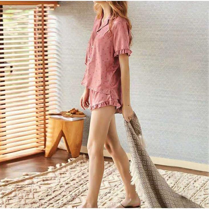 Bộ Mặc Nhà Họa Tiết Tim Vải Mát CT327