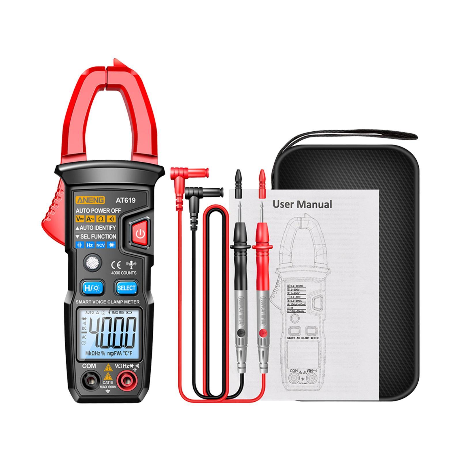 Digital Clamp Meter Voltage Tester Tester Digital Clamp Meter Multimeter 4000 Counts Multimeter for Automotive Electrician Factories