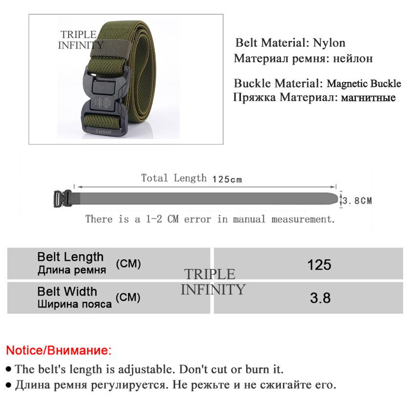 Bộ Thắt Lưng Nam Khóa Nam Châm Ngoài Trời Làm Việc Chiến Thuật Quần Dây Co Giãn Áo Liền Quần Nam Dây Lưng Phụ Kiện Thể Thao