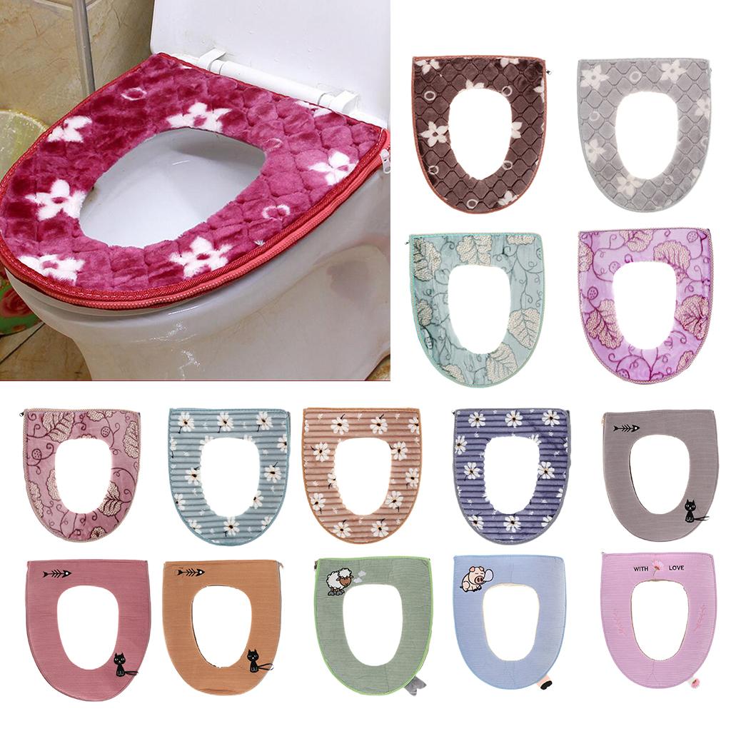 Bathroom Soft Washable Cloth Toilet Seat Cover Pads