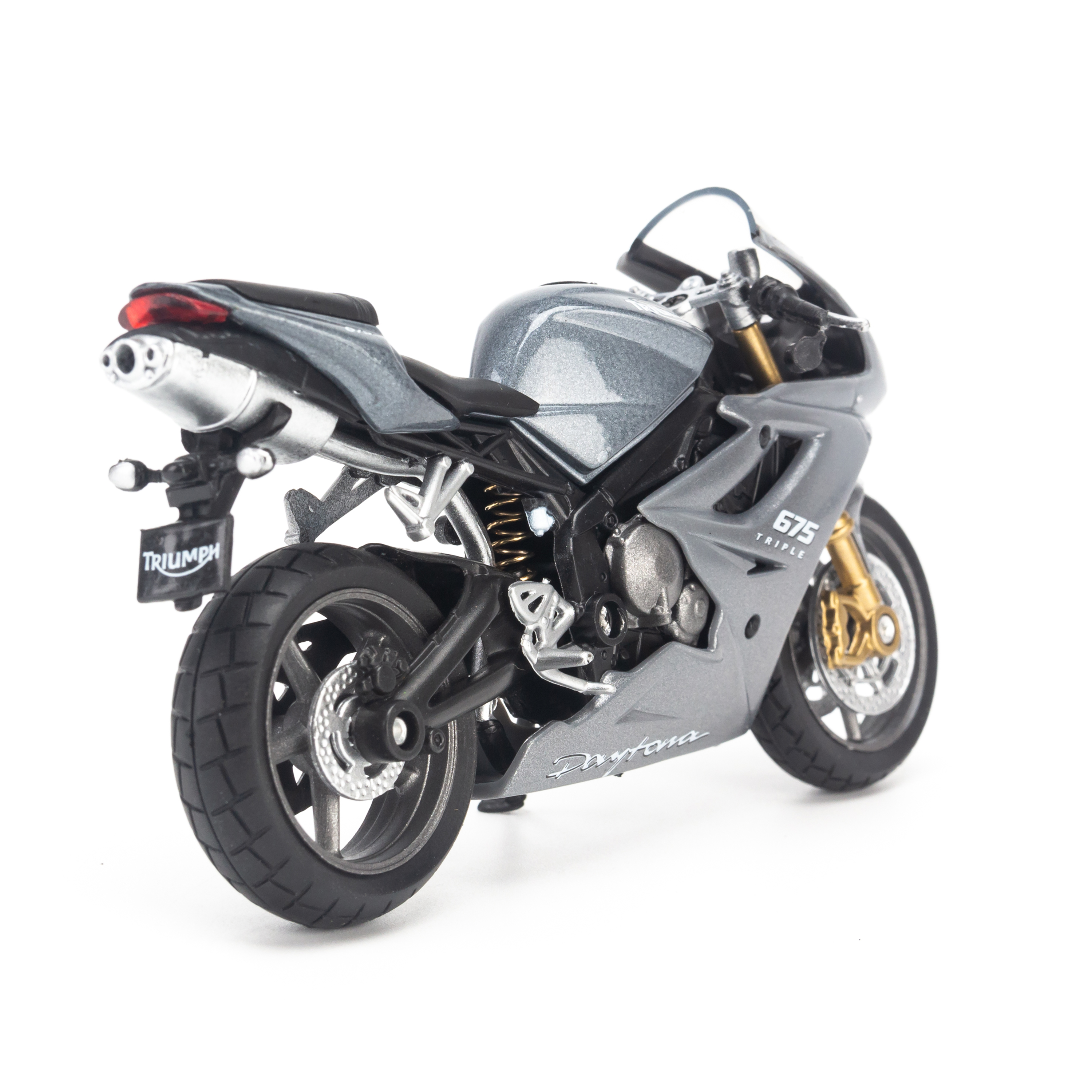 Mô hình xe mô tô Triumph Daytona 675 1:18 Welly Grey-12822PW