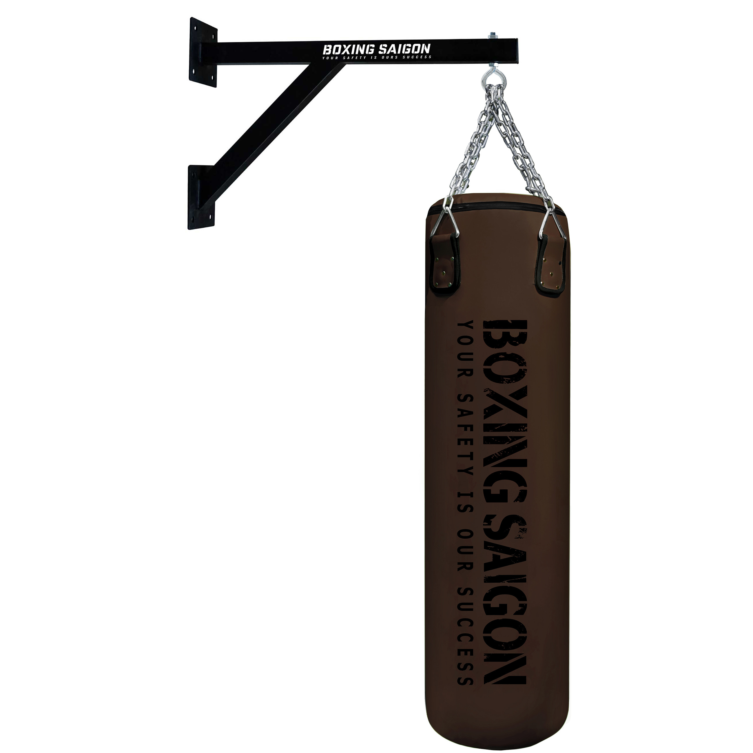 Combo Bao Cát Treo Boxing Punching Bag 1M2 &amp; Khung Treo ( Dây Xích ) - Chocolate