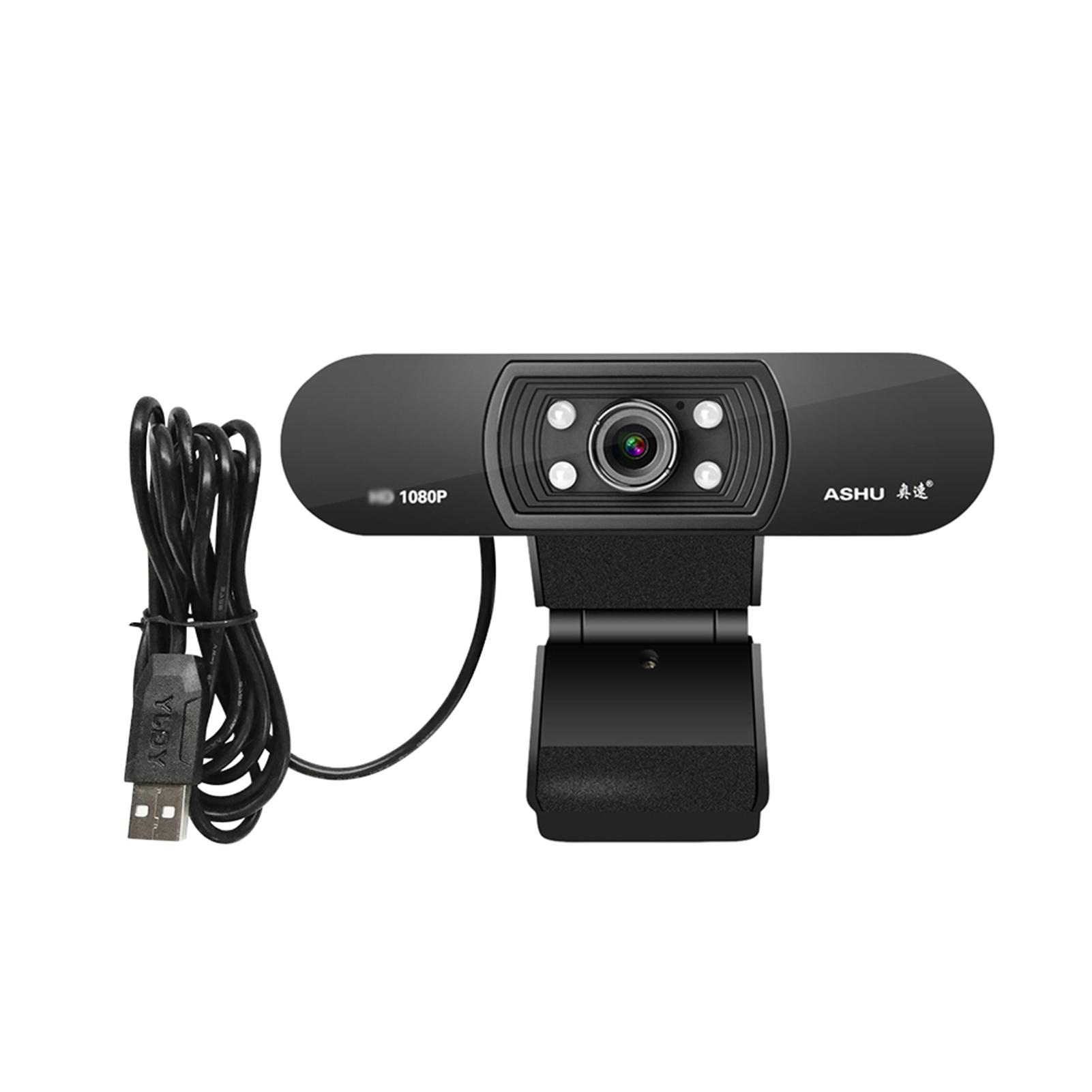 Webcam Full 1080P với micrô Clip-on 2.0 Megapixel CMOS Camera ASHU USB